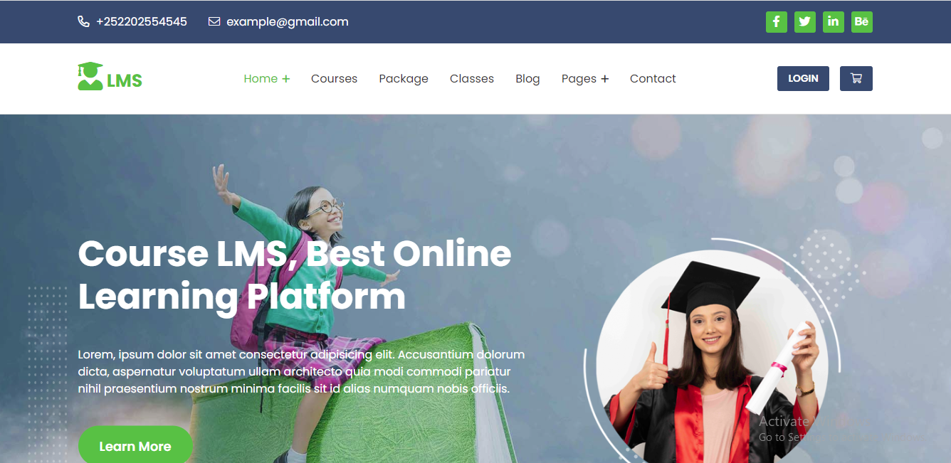 WiserCorner - Learning management system HTML template